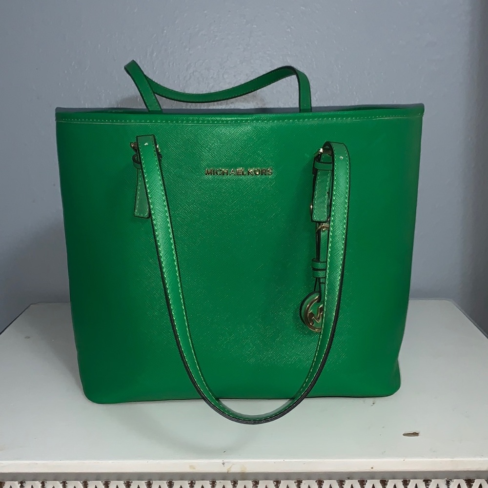 Green Michael Kors tote